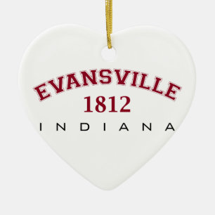 Evansville IN - 1812 Julgransprydnad Keramik