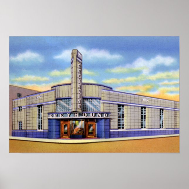 Evansville Indiana Greyhound Buss Station Poster (Framsidan)