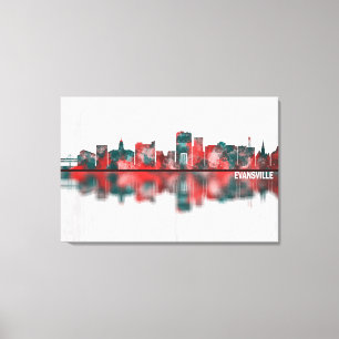 Evansville Indiana Skyline Canvastryck