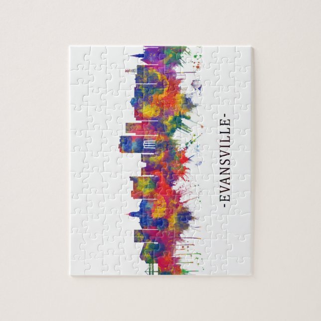 Evansville Indiana Skyline Pussel (Vertikal)