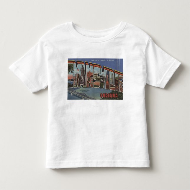 Evansville Indiana - stora brevplatser T Shirt (Framsida)