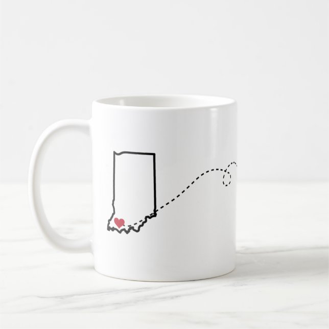 Evansville, Indiana till Crossville, Tennessee Kaffemugg (Vänster)