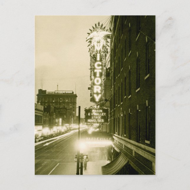 Evansville Indiana Victory Theater Vaudeville Vykort (Framsida)