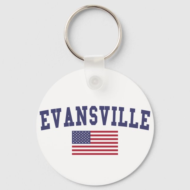 Evansville US Flagga Nyckelring (Framsida)