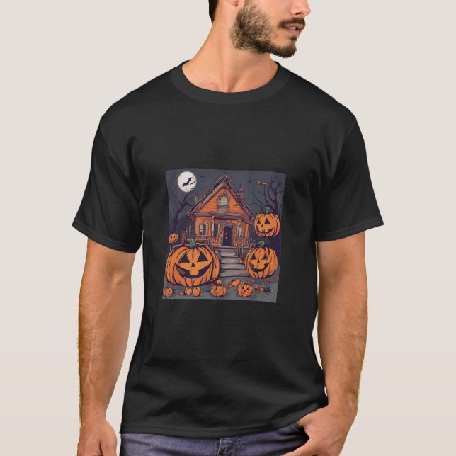 evant Halloween en home T Shirt (Framsida)