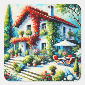 Évasion Florale Fyrkantigt Klistermärke