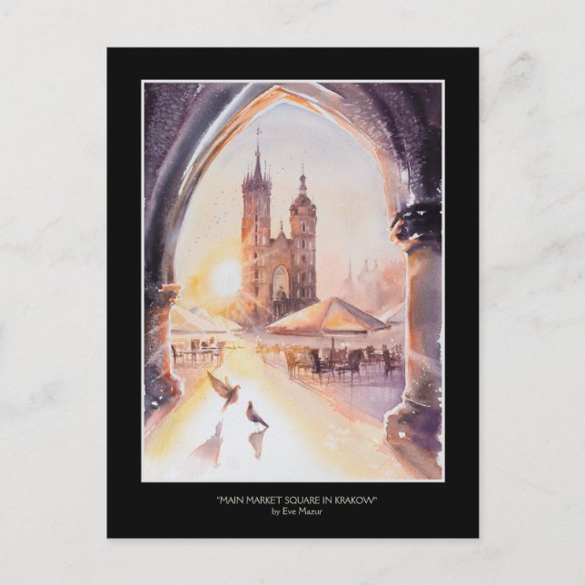 EVE Målade Kraków Gamla Stan Vykort (Framsida)