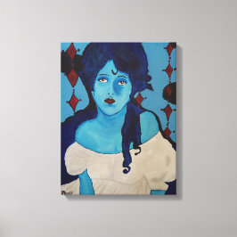 Evelyn Blue Canvastryck