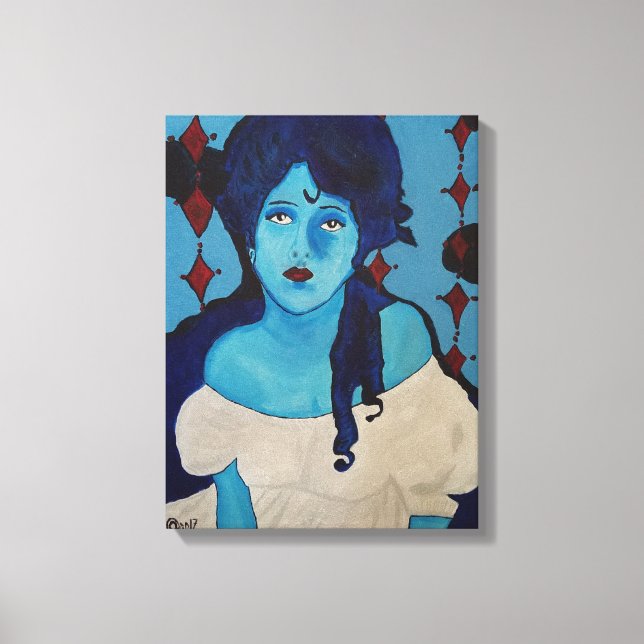 Evelyn Blue Canvastryck (Framsida)