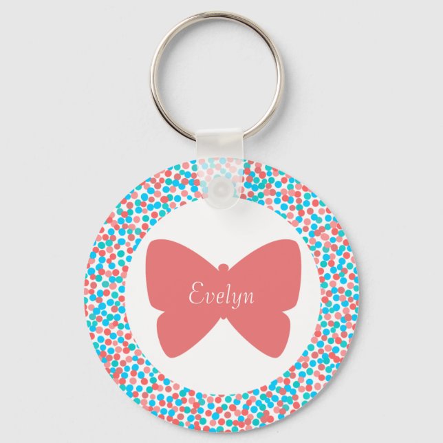 Evelyn Butterfly Dots Keychain / Nyckelring (Framsida)