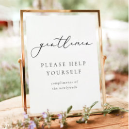 EVELYN Calligraphy Gentlemen Bathroom Toiletry Poster