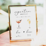 EVELYN Calligraphy Namnteckning Drink Bröllop Pub Poster<br><div class="desc">Den här utskriftsfunktionen namnteckning dryckesteckenmallen ett typsnitt för eleganten och en modern minimalistisk utformning. Vattenfärgsgrafiken är handgjord och 15 populära drycker finns med här på listan. Klicka på knappen Redigera med design verktyg i anpassningsavsnittet för att se vilka drycker som ingår. Varje dryck göms så klicka på den lilla ögonbollen...</div>