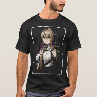 Evelyn Chevalier ZZZ Mörkt Hår Röda Glöd Bindning  T Shirt