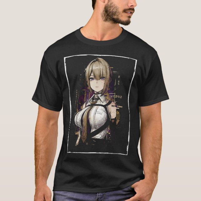 Evelyn Chevalier ZZZ Mörkt Hår Röda Glöd Bindning  T Shirt (Framsida)
