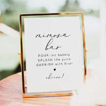 EVELYN Elegant Calligraphy Mimosa Pub Sign