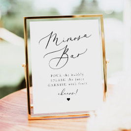 EVELYN Elegant Calligraphy Script Mimosa Pub Sign Poster