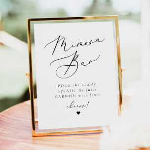 EVELYN Elegant Calligraphy Script Mimosa Pub Sign Poster