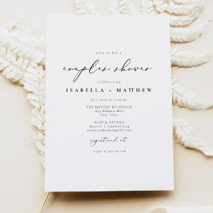 EVELYN Elegant Calligraphy Script Par Shower Inbjudningar