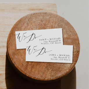 EVELYN Elegant Calligraphy Script We Do Bröllop Returadress Etikett