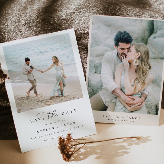 EVELYN Elegant Calligraphy-skript Spara datum Inbjudningar (Skapare uppladdad)