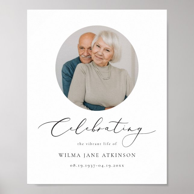 EVELYN Elegant minnesskrift välkomsthälsning för b Poster (Framsidan)