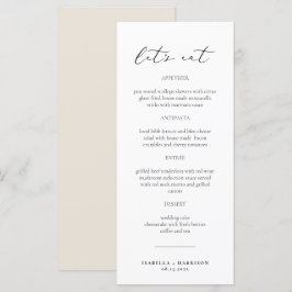 EVELYN Elegant Modern Script Classic-menykort Meny