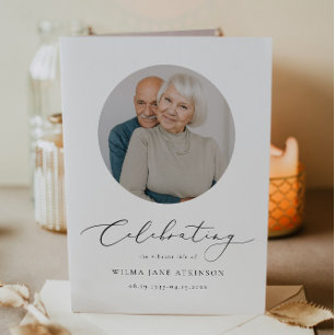 EVELYN Elegant Script Memorial Funeral Program