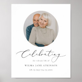 EVELYN Elegant Skrift Minnes- Begravning Välkommen Poster