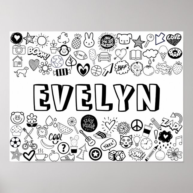 "EVELYN" Färg-it-Yourself-dispositionsdesign Poster (Framsidan)