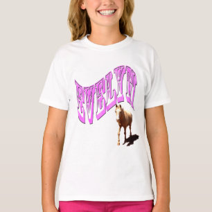 Evelyn, Namn Logotyp, med häst, T Shirt