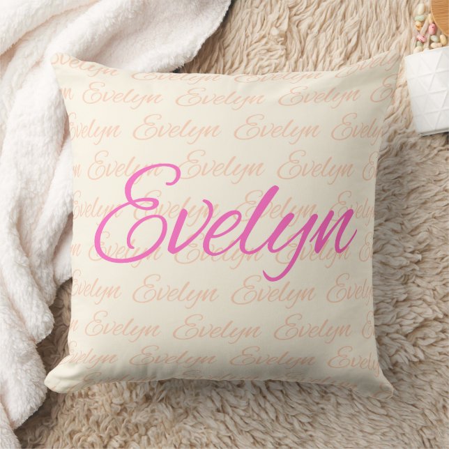 Evelyn Repeating Name Pattern  Kudde (Filt)