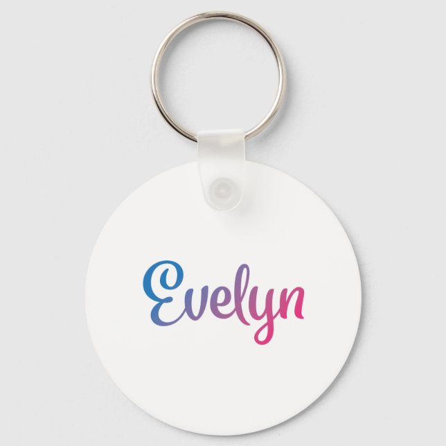 Evelyn Snyggt Cursive Nyckelring (Framsida)
