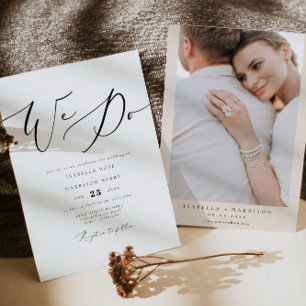 EVELYN Vi gör Elegant Calligraphy Minimal Bröllop Inbjudningar