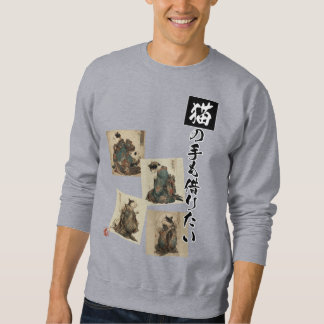 "Even a Cat's Paws" Japanese Cat Art Lång Ärmad Tröja