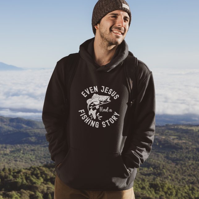 Even Jesus Had a Fishing Story Funny Fishing Hoodie (Skapare uppladdad)