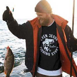 Even Jesus Had a Fishing Story Funny Fishing Lång Ärmad Tröja