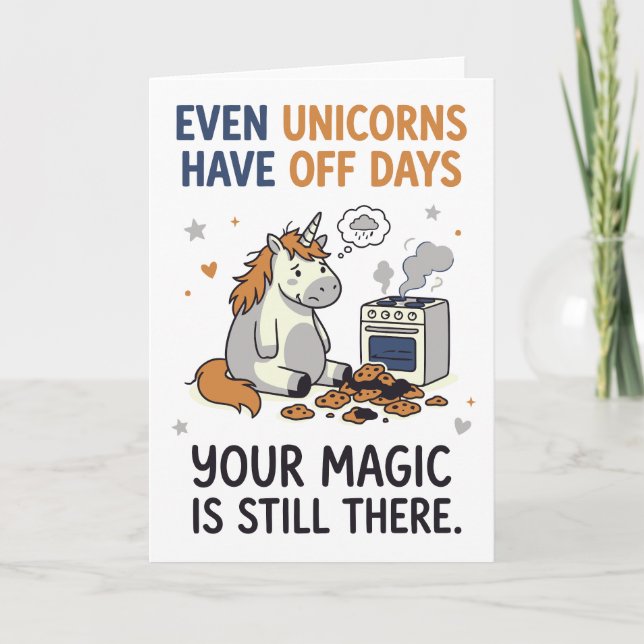 Even Unicorns Have Off Days Encouragement Quote Kort (Framsida)