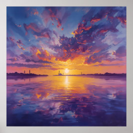 Evenance - Colorful Sunset over Vatten Bra Poster