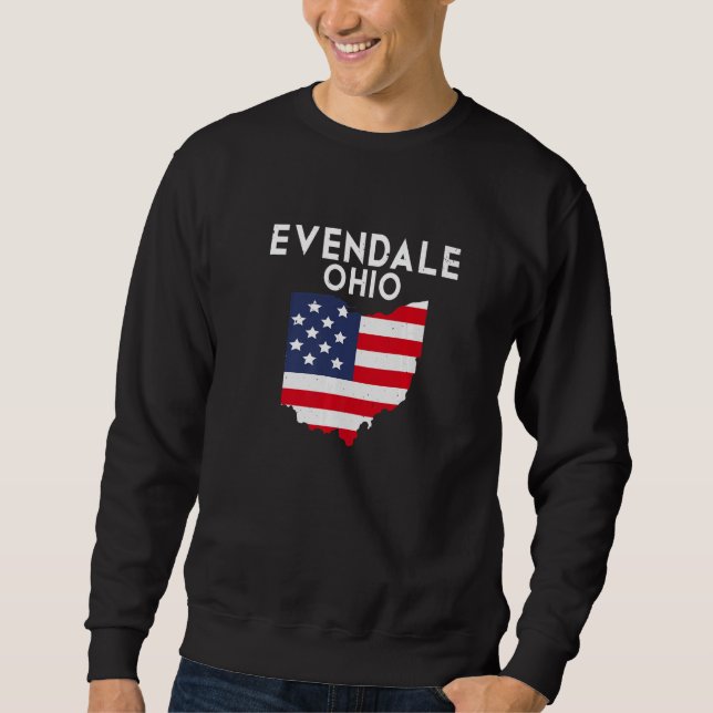 Evendale Ohio USA Stat Amerika Resa Ohioan Prem Lång Ärmad Tröja (Framsida)