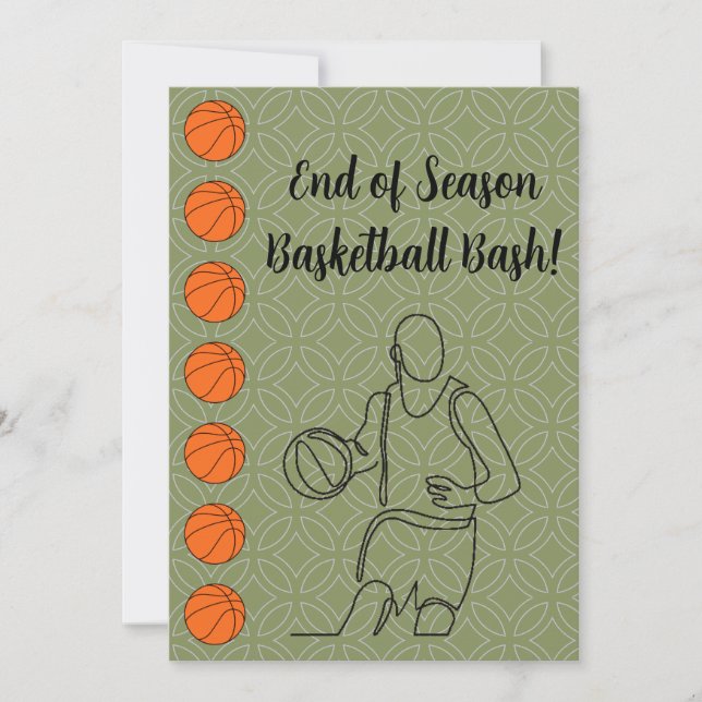 Evenemang Namn Plats Sport Tema Basket Inbjudningar (Framsida)