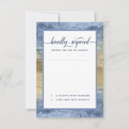 Evenemang #Nautisk Marinblå Guld #Vattenfärg Bröll OSA Kort