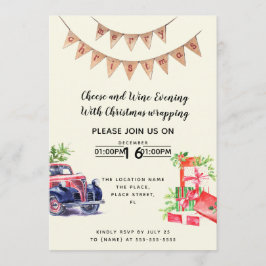 Evenemanget för insamling av vin och ost inbjudningar