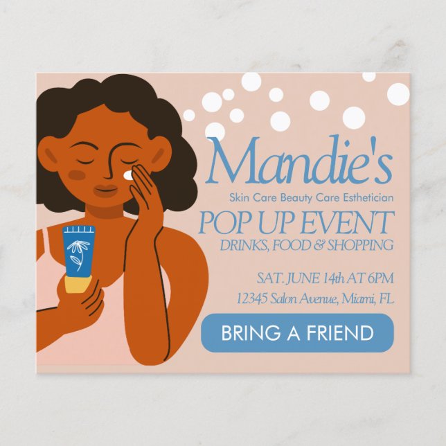 Evenemangsblå Esthetician Business Salon-popup-hän Flygblad (Framsidan)