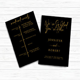 evenemangskort guld Calligraphy bröllop helg Inbjudningar