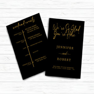 evenemangskort guld Calligraphy bröllop helg Inbjudningar