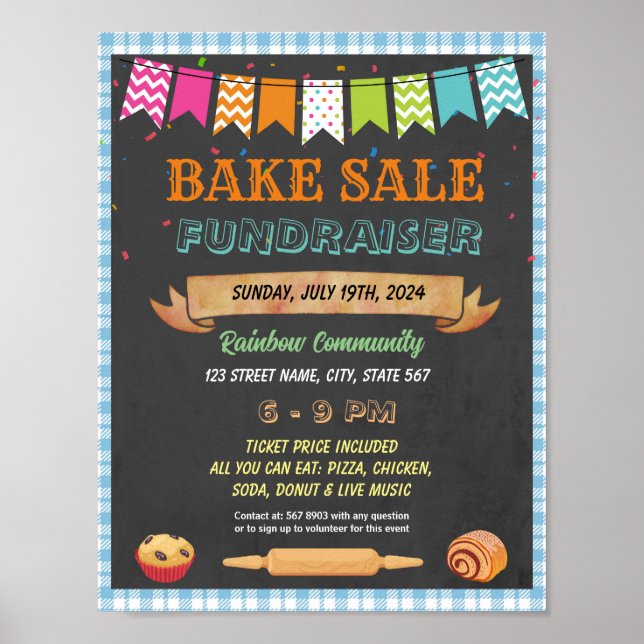 Evenemangsmall för Bake Sale-insamlare Poster (Framsidan)