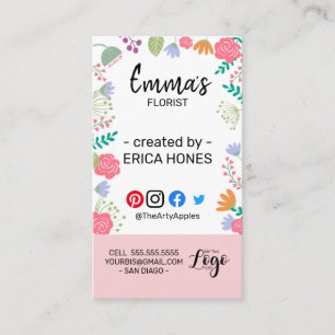 evenemangsorganisatör för blommor, bröllopsfixa visitkort