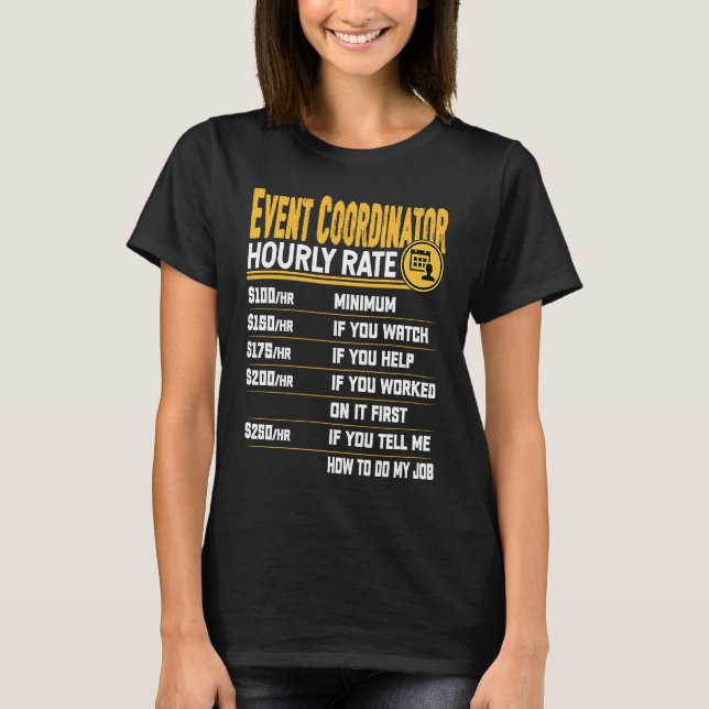 Evenemangsorganisatörsplan för timtaxering för hän t shirt (Framsida)