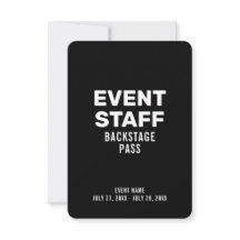 Evenemangspersonal Backstage Pass 3,5" x 5" ID-mär