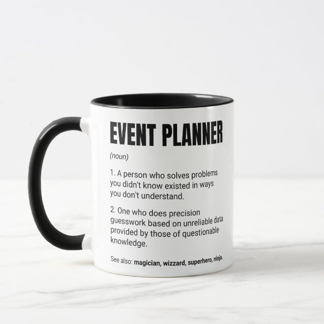 Evenemangsplanerare Arbetsdefinition Mugg (Vänster)